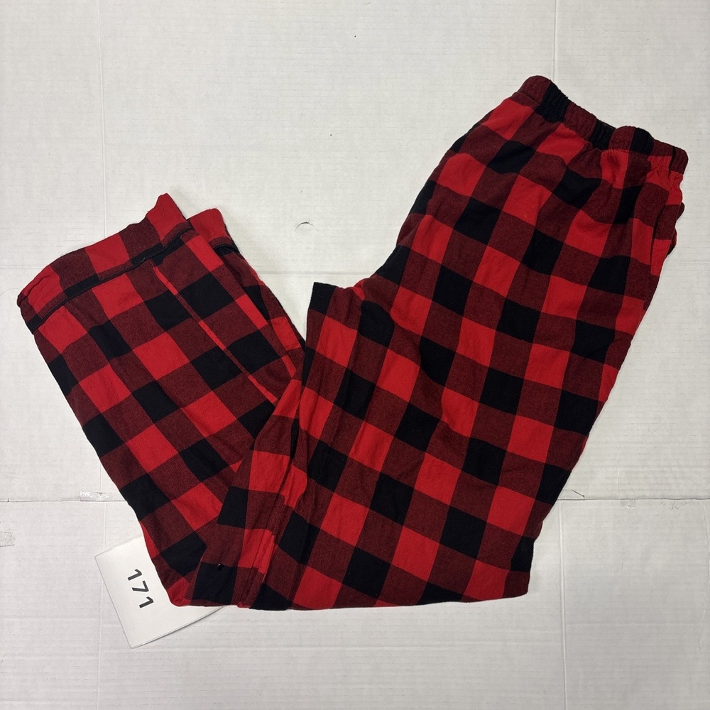 Wondershop Mens Pajama Pants Size L Red Black Buffalo 100% Cotton Lounge Sleep